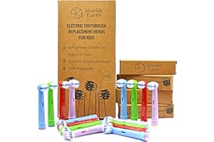 Humble Earth Głowice do szczoteczki do zębów dla dzieci, nadające się do recyklingu, kompatybilne z elektryczną szczoteczką do zębów Oral-B, miękkie włosie (16 sztuk)