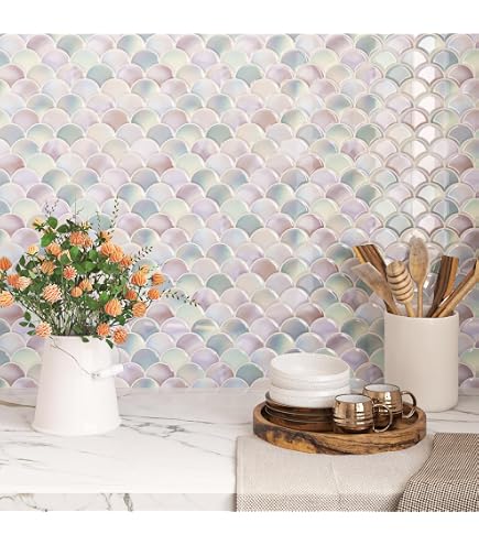 10 Piastrelle Adesive Per Cucina E Bagno – PVC Con Texture Legno, 29x34,3 Cm, Impermeabili E Antigraffio