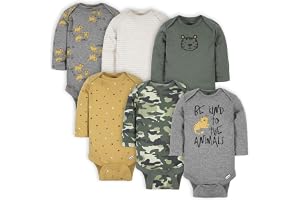 Gerber Baby pojkar 6-pack långärmad body baby och småbarn t-shirt set (förpackning med 6)