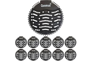 Qanmua 10 Stücke Urinalsieb mit Duft, Urinaleinlage ​Passend Pissoirsieb Lufterfrischer Einsatz 30 Tage Frischewirkung, Urinal Einleger Matte für Jedes ​Pissoir und Urinal Schwarz Meeresfrische