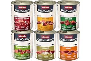 animonda Gran Carno Adult Hundefutter Nass, Nassfutter für ausgewachsene Hunde, kräftige Variation, 6 x 800 g