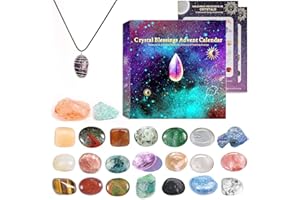 ONEHAUS Juego de regalo de cristales para mujeres, rocas curativas de brujas, 24 piedras preciosas para adultos, mujeres, niños y niñas, regalos del día de San Valentín para ella