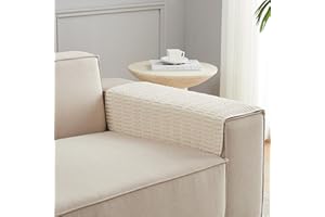 Meider Sofa Armrest Cover Couch Arm Cover Arm Covers for Chair, Anti-Slip Couch Arm Protectors Washable Sofa Arm rest Covers (Cream White, 55x66cm 2pcs)