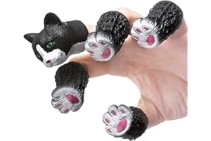 CreepyParty Katze Fingerpuppe Handi Katzen Fingerpuppen-Requisiten Nettes lustiges Tierfingerspielzeug für Kinder