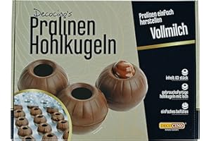 DECOCINO Pralinen-Hohlkörper (63 Stk) – Vollmilch Schokolade – Form | selber machen – ideale -Hohlkugeln für Weihnachts