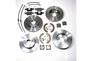 AUTOPARTS-ONLINE MERCEDES E-KLASSE W210 - BREMSSCHEIBEN/BREMSEN SET VORNE + HINTEN + SENSOREN + HANDBREMSBACKEN + ZUBEHÖR + BREMSSCHLÄUCHE VORNE + HINTEN