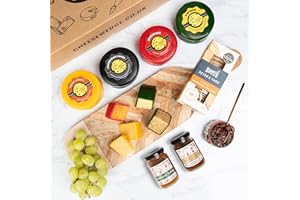 THE CHEESE WEDGE CO. Cheese Truckles, Crackers & Chutneys Deli Gift Box | 4 Luxury Cheeses, 2 Artisan Chutneys & Crackers