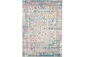 CARPETO RUGS Mazovia Tappeto Salotto Orientale e Astratto Pelo Corto - Tappeti Soggiorno Turchi Originali - Tappeti Camera da Letto - Tappeti Salotto Grandi Dimensioni - Turchese Grigio Multicolore 160x220cm