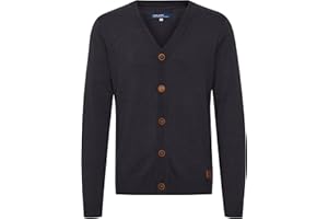 Blend BHLennard męski kardigan z delikatnej dzianiny z dekoltem w serek i listwą guzikową