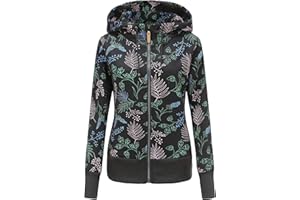 TrendiMax Sweat à Capuche Femme Pull à Capuche avec Fermeture Éclair Hoodie Imprimé pour Femmes