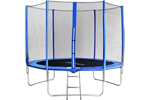 SixBros. SixJump Trampoline de Jardin 1,85m Jusqu’à 4,60m pour Enfants, Set-Complet avec echelle, Filet de sécurité & Tour de Protection, différentes Couleurs et Tailles