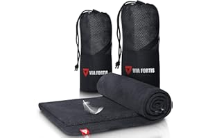 ‎VIA FORTIS VIA FORTIS Mikrofaser Handtuch - Ultra leicht & schnelltrocknend - mit Reißverschluss-Fach - Microfaser Handtücher - Ideal als Sporthandtuch, Strandhandtuch und Reisehandtuch