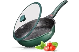 INTIGNIS Deep Non-Stick Frying Pan with Lid – 3-in-1 Sauté Pan, Skillet & Mini Wok – GREBLON Ceramic Coating | Induction Hob Safe | Stainless Steel Base |PTFE & PFOA Free (Green, 30 cm)