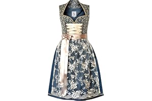 Alpenmärchen Midi Dirndl aus Exklusiver Kollektion inkl. Spitzenschürze Gr.32-54 - ALM660