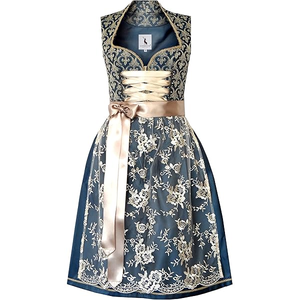 Edelnice Midi Dirndl Dilara 2 Teilig Exklusive Kollektion inkl. Schürze Gr.32-50