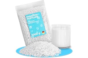 molinoRC Kerzenwachs - 1 kg Paraffinwachs für Kerzen - Qualität aus Deutschland - Kerzenwachs zum Gießen - sauber brennendes Schmelzlicht Wachs - Wachs für Kerzen - Wachspastillen