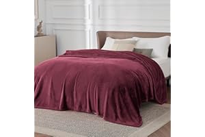 BEDSURE manta mullida de forro polar, cálida para invierno, suave, XXL, para sofá grande, 230 x 270 cm, rojo vino
