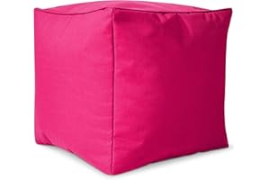 ‎GREEN BEAN Green Bean Sitzsack-Hocker 40x40x40cm mit EPS-Perlen Füllung - Fußhocker Fußkissen Sitz-Pouf für Sitzsäcke - Bodenkissen für Kinder und Erwachsene - Fußablage Sitzkissen Sitzhocker Pink
