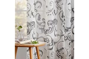 EMEMA Tende Voile Trasparenti per Camera da Letto Tende per Letto Interni con Occhielli Tende Voile per Cameretta Moderne Decorative 2 Pannelli 140x260 cm Nero