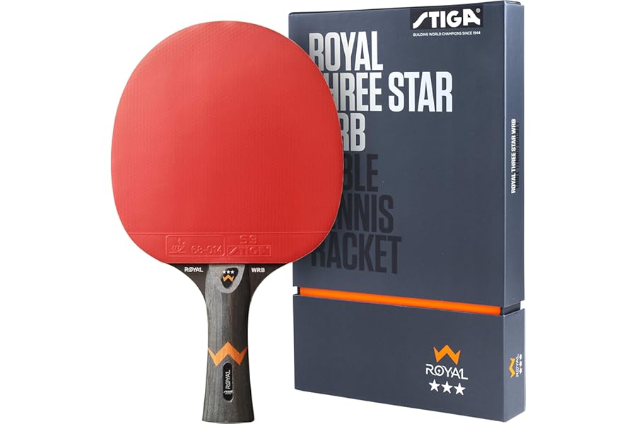 STIGA Royal WRB Table Tennis Racket - 3-Star ITTF Approved, Offensive Paddle with WRB System, 5-Ply Blade, 2.0mm Sponge, Enhanced Speed, Control, and Spin for Skill Development and Game Improvement