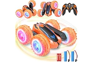 SIMPIM Ferngesteuertes Auto Spielzeug ab 3 4 5 6 7 8 Jahre für Kinder 4WD 2.4 Ghz Fernbedienung 360°Grad Doppelseitige Stunt Auto Geschenk Mädchen Junge Kinder für 3 4 5 6 7 8 12