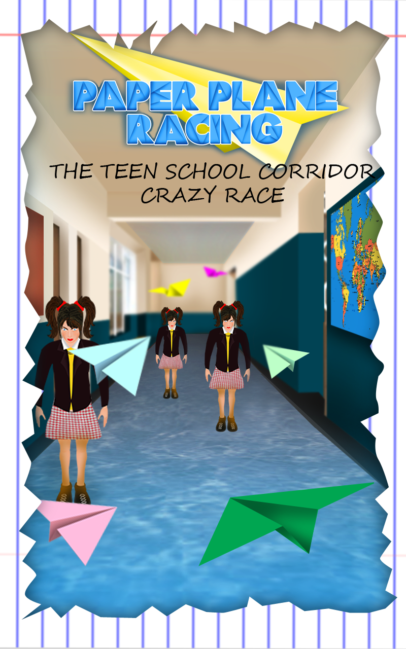 Paper Plane Racing The teen school corridor crazy race Gold Edition