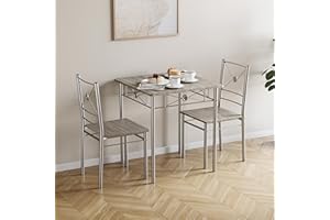 Vida Designs Roslyn Dining Table and Chair Set, Kitchen Breakfast Modern Contemporary Furniture Set (Oak, 2 Seater)