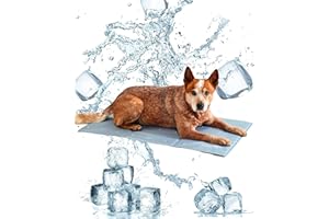 PiuPet® Mata chłodząca dla psa - stylowa mata chłodząca dla psów - fajna mata dla psów - chłodzenie psów - kolor szary (90 x 50 cm)