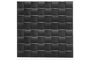EURODECO Lot de 100 panneaux 3D en polystyrène de 25 m², 50 x 50 cm, panneaux muraux, décorations, plafonds, revêtement mural, 2 à 3 mm d'épaisseur, polystyrène XPS 0816, noir