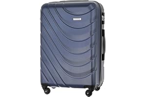 BARRENS Valigia media | Bagaglio da stiva | 67x46x26 cm | 63 L | M Valigia da viaggio Cipher Lock | Ruote 4x360 | Custodia rigida | Compatibile con le compagnie aeree | Blu scuro
