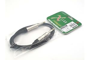 X-LEAD IC70GD010BK serie GOLD, cavo per strumenti professionale, per Chitarra/Basso/Tastiere - Jack to Jack - connettori originali INCO - (1 m, nero) - MADE IN ITALY by INCO