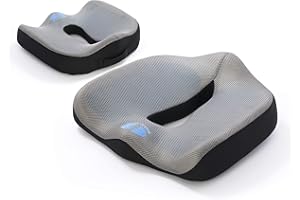 LAMONKE BACK BUDDY - Therapeutic Memory Foam Cushion with Gel Base for Relieving Lower Back Pain - Use at Home, Office, in the Car or Outdoors