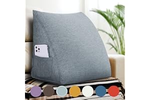 VERCART Kopfende Großes Rückenkissen, Bequemes Lesekissen und Rückenteil im Bett, 2 in 1 Rückenlehne und Kopfkissen, Langes XXL Kissen für Sofa, Couch, Wand und Palettenmöbel Leinen Bezug 45cm Grau