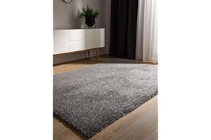 benuta Tappeto a pelo lungo Basic Soho – grigio 200 x 250 cm – Morbido tappeto dal look minimalista – facile da pulire – Adatto per riscaldamento a pavimento