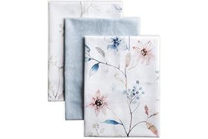 ‎MAISON D' HERMINE Maison d' Hermine Ice Florals 100% Baumwolle Set von 3 Multi-Purpose Küchenhandtuch | Bar Handtücher | Thanksgiving/Weihnachten (50cm X 70cm)