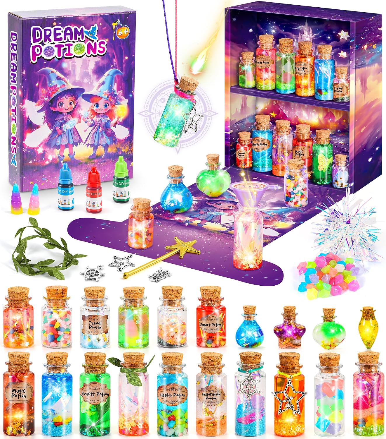Subtail Pociones Magicas Niñas - Kit De Manualidades Para Niña 6 7 8 9 10 11 Años - Fairy Magic Fabulous Potion Kit - Juegos Pocimas Magicas Juguetes - Misteriosas Regalo Niña 6-12 Años Pascua