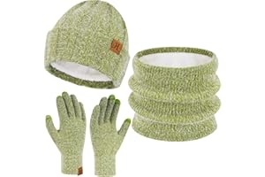 ZASFOU Damskie zimowe czapki beanie szalik rękawiczki do ekranu dotykowego zestaw imitacja norek aksamitna dzianinowa czapka czapki ocieplacz na szyję z podszewką z polaru prezenty dla kobiet