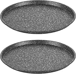 Salter Set 2 Teglie Per Pizza Megastone 29cm: Antiaderenti In Acciaio Al Carbonio, Prive Di PFOA, Adatte Al Forno Fino A 220°C