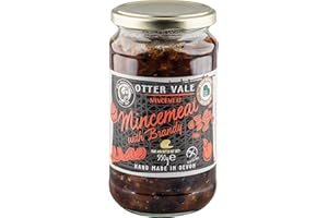 Otter Vale Mincemeat with Brandy, made with butter and a healthy splash of brandy, hand-made in Devon, gluten-free, 550g glass jar