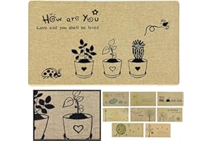 LUCA HOME LucaHome – Alfombra Interior casa Verona Base Antideslizante, Felpudo Premium, fácil Limpieza, Alfombra Acolchada, Felpudo de Interior Pasillo, Cocina, Dormitorio.. (Flowers, 40x70 cm)