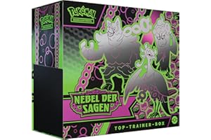 Pokémon-Sammelkartenspiel: Top-Trainer-Box Karmesin & Purpur – Nebel der Sagen (1 Vollbild-Promokarte mit Infamomo, 9 Boosterpacks & Premium-Zubehör)