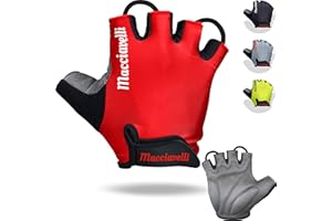 MACCIAVELLI® - Guanti MTB, Guanti Bici con Mezze Dita, Adatti per Bici da Strada e Mountain Bike, Guanti Ciclismo per Uomo e Donna