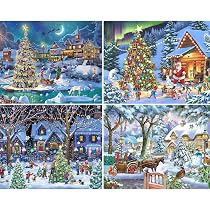 ALKNOT Diamond Painting – Ciondolo In Acrilico HD 30x40 Cm Con Scritta 'Frohe Weihnachten', Include Perline, Penna, Vassoio, Cera E Catena Per Appendere A Finestra O Parete