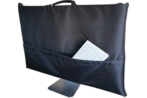 WGP KUMPLE Tragetasche für Apple 27 Zoll iMac Desktop Computer, Reise-Tragetasche, Schultertasche, Schutzhülle mit PU-Ledergriff für 27 Zoll iMac Monitor und Zubehör, Schwarz