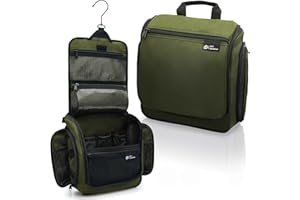 DD D&D WANDERLUST D&D - Kulturbeutel zum Aufhängen – Designer-Reise-Organizer für Make-up und Toilettenartikel für Damen und Herren – Hängekoffer für Kosmetik und Toilettenzubehör mit drehbarem Metallhaken