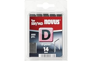 Novus 042-0654 Blister de 600 Agrafes plates 53F/14 mm D Biseau Rouge