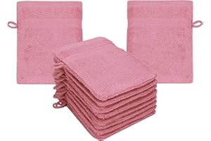 Betz Premium Lot de 10 Gants de Toilette en éponge lavettes pour Le Visage en 100% Coton Gant de Toilette pour bébé Couleur Vieux Rose