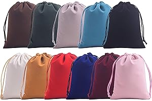KONMAY 11 Stück Gemischt weicher Samtbeutel Schmuckbeutel mit Kordelzug, 20x25cm Samt Säckchen Hochzeit Party Geschenksäckchen