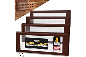 Pest-X Pro Vault Air Brick Covers 254mm x 102mm (4 Pack) - Rodent Control Vent Covers Exterior - Air Brick Pest Guard - Vent Cover for Walls Outside - Stops Mice and Pests - Brown