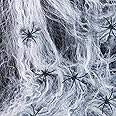 Robelli Pack of 2 Stretchable Spider Cob Web Halloween Decoration with 6 Large Spiders